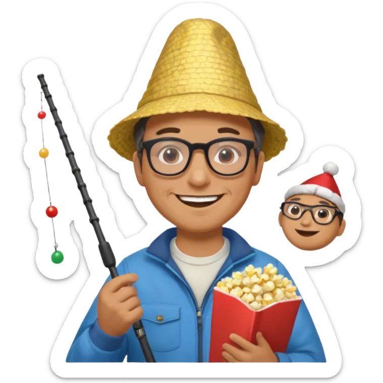 Male accountant loves fishing  movies and comics and is Italian sticker