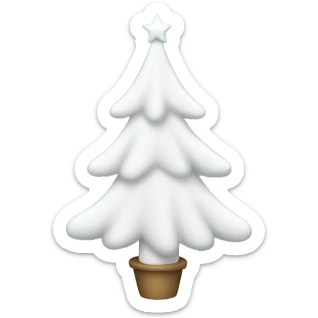 White Christmas tree sticker
