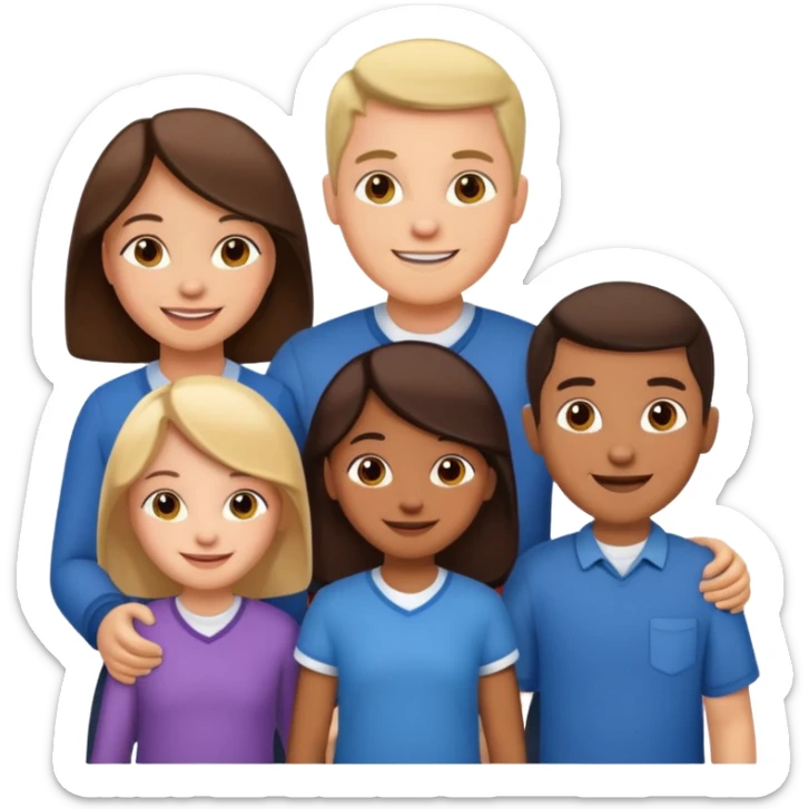 an american couples with 3 children in the age of school sticker