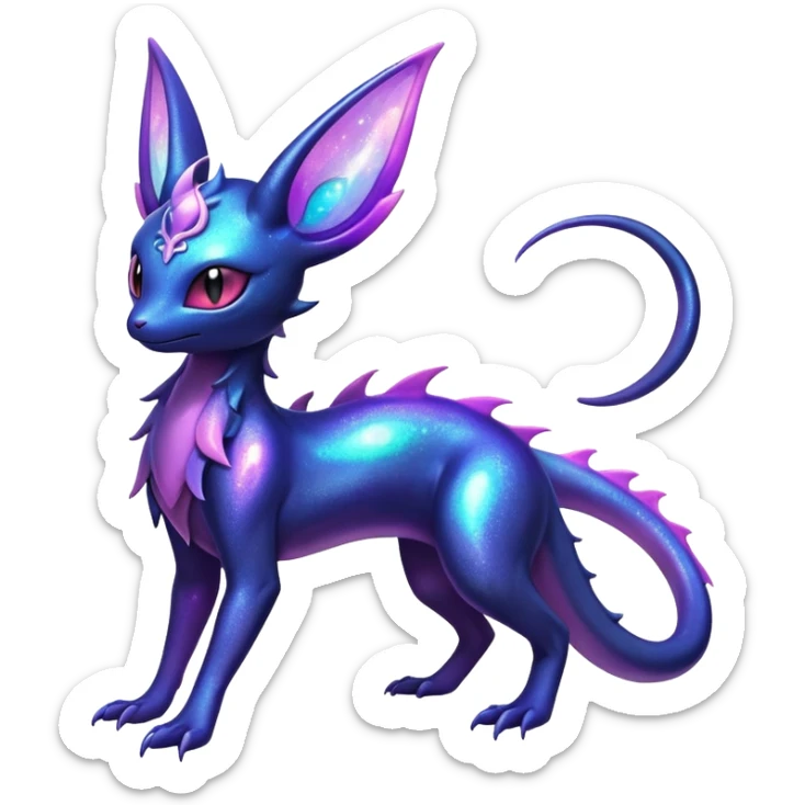 Shiny Ethereal Celestial Nebulae Salandit-Noibat-Espeon-Hybrid (Full body) sticker