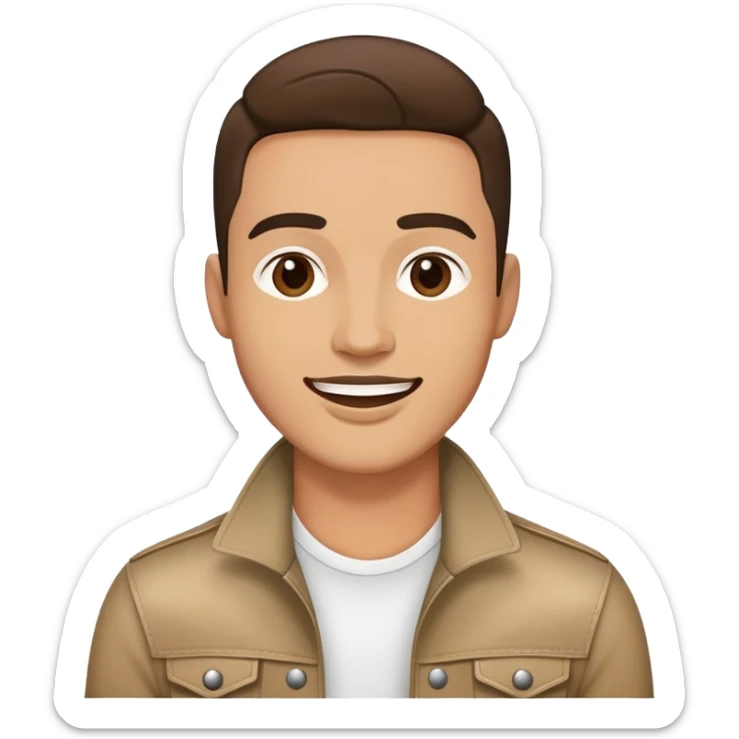 Happy Rock Pop Music Male Singer in his 30s dressed with trendy style sticker