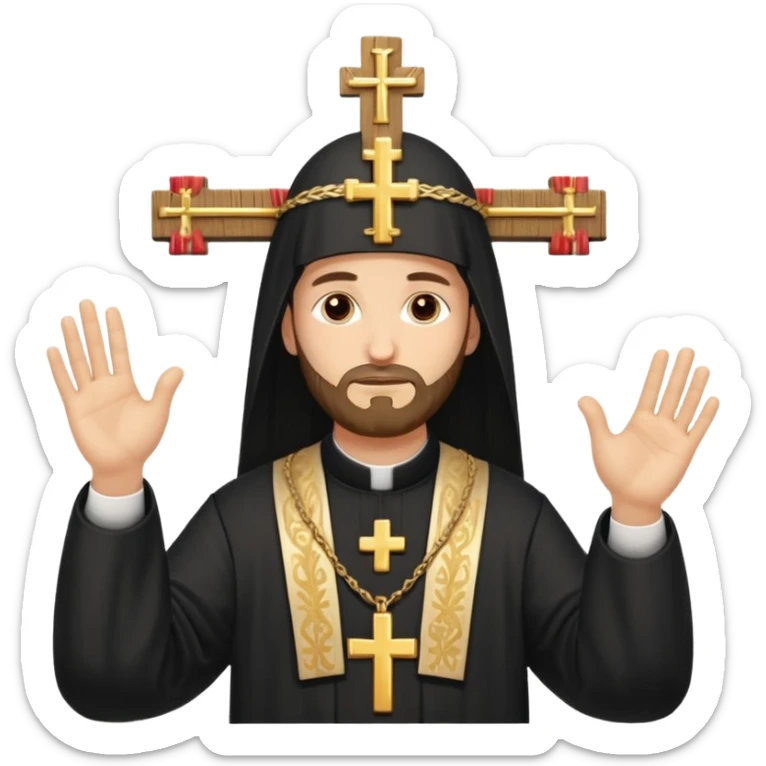Orthodox Christian priest making the sign of the cross with the movement outlined sticker