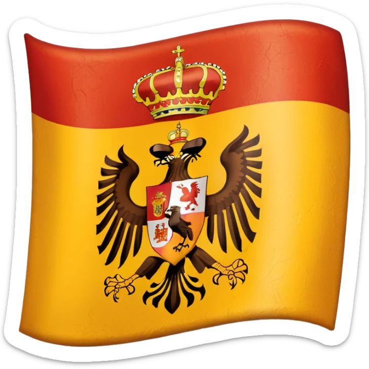  Bandera de España 🇪🇸 con un aguila marrón atrás del escudo de España sticker