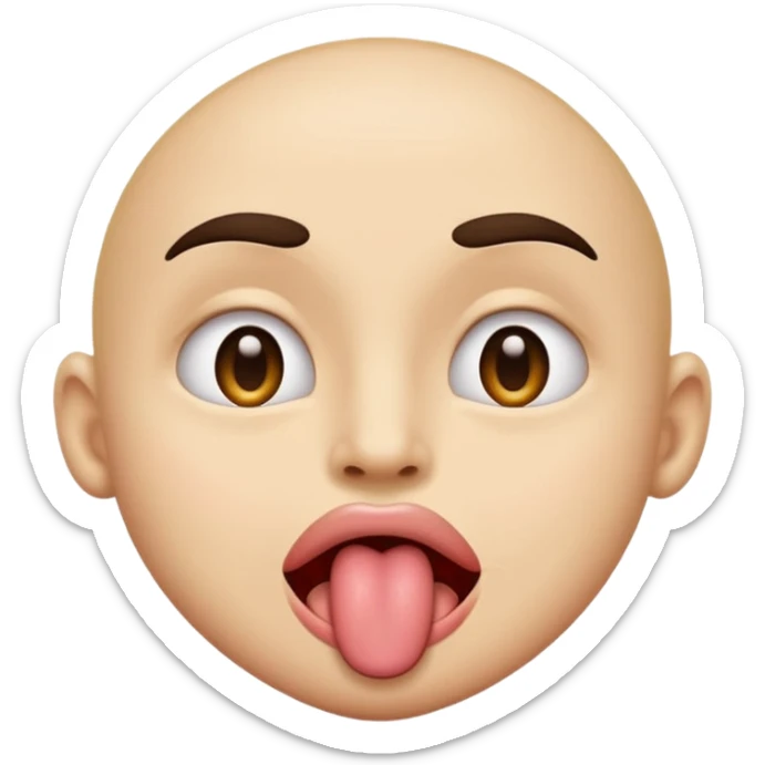 An emoji with the tongue sticking out to one corner of their mouth with a single eyebrow raised sensually  sticker