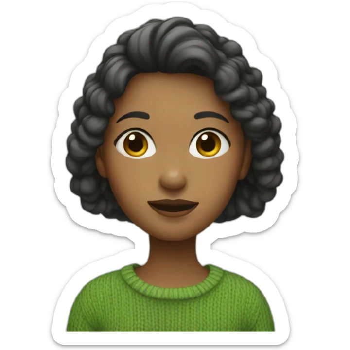 Girl in green sweater sticker