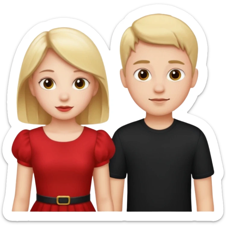 Wow good now just change the colour of dress girl red boy black sticker