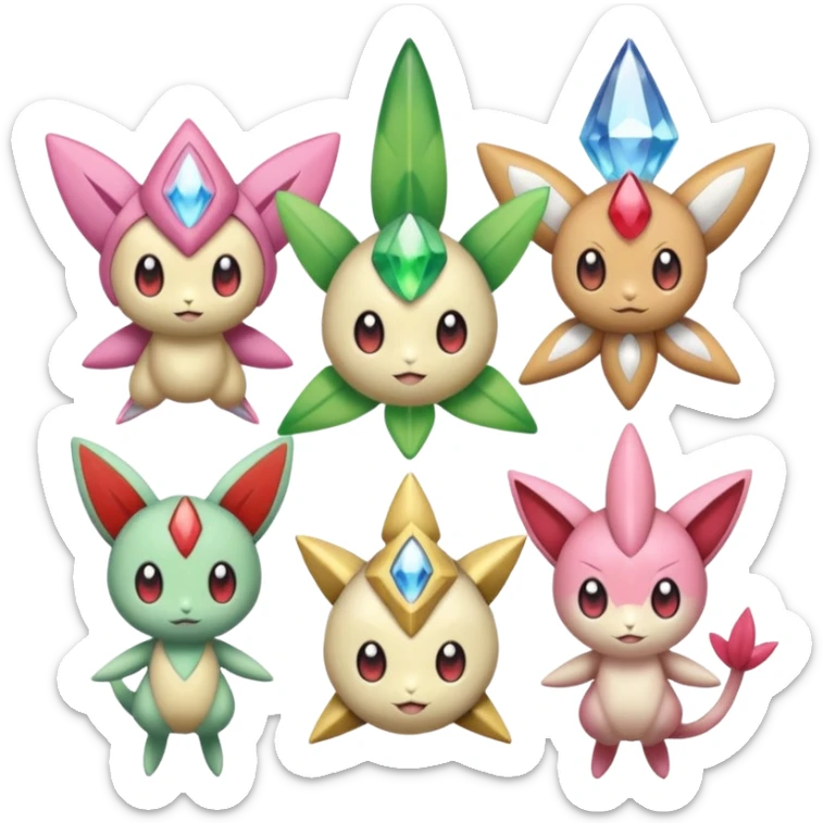Diancie-Celebi-Palkia-Victini-Jirachi-Meloetta-fusion  sticker
