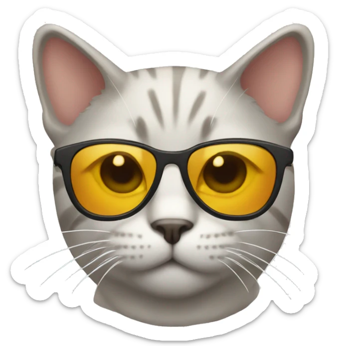 Cat with sunglasses sticker