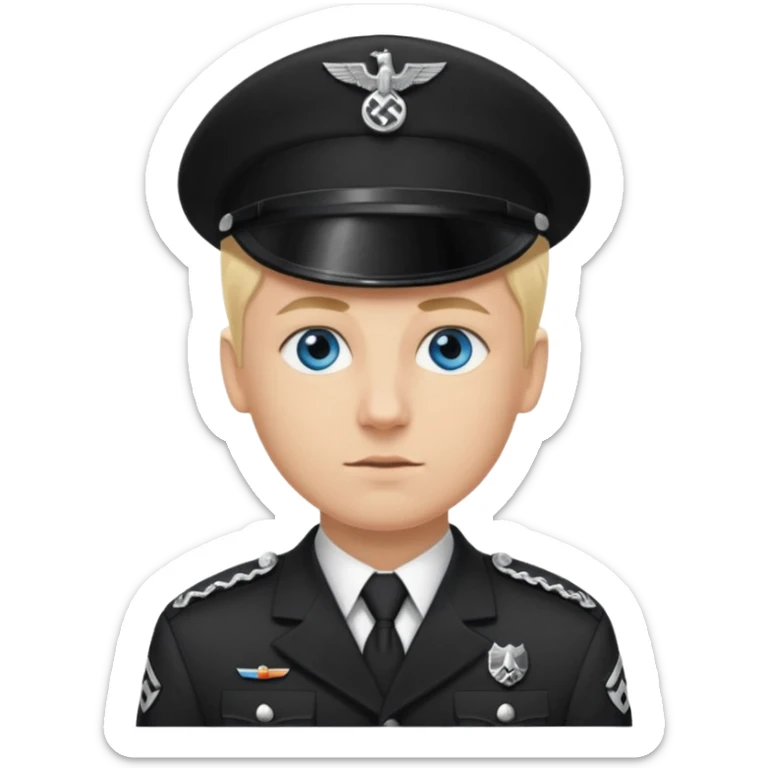 Blonde hair, blue eyed, Nazi Schutzstaffel officer sticker