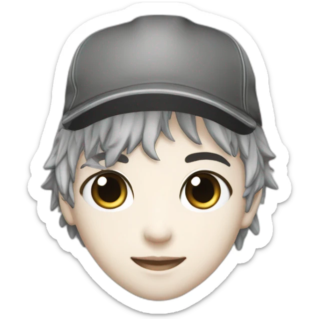 jeune garcon manga avec une casquette japonaise et qui vole sticker