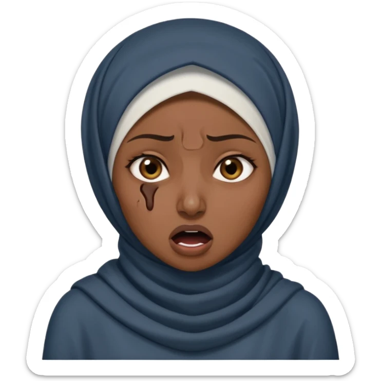 A hijabi woman choking herself out of frustration and anger sticker