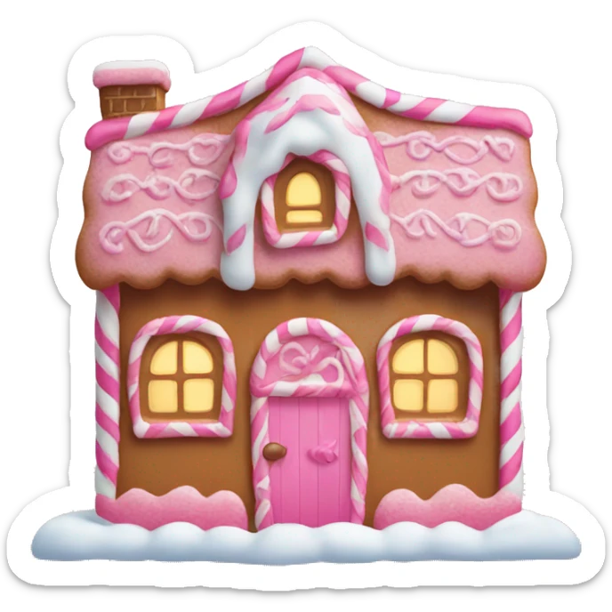 A pink gingerbread house sticker
