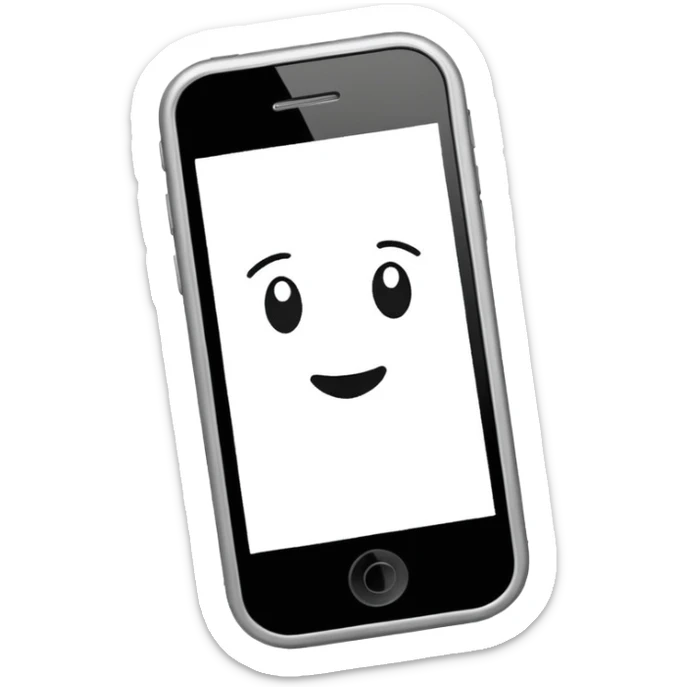 telefóno movil viejo sin emoji simple minimalista no tan viejo y sin color mas simple sticker