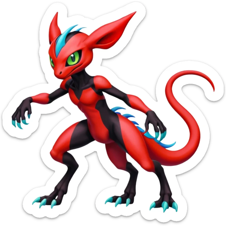 Colorful Cool Badass  Meloetta-Venom-Guilmon-Darkrai-Pokémon-Fakémon-fusion-hybrid-creature sticker