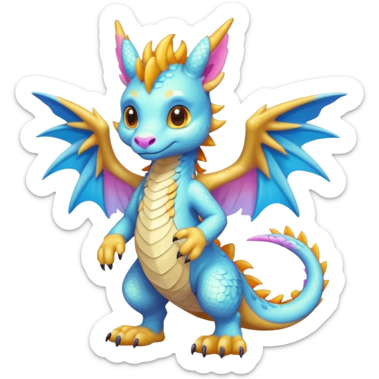 anthropomorphic anthro kawaii cute colorful shiny furry Dutch Angel Dragon-fursona-fursuit furry  (2 legs, 2 arms) (full body) (shoulder bust) (half body) sticker