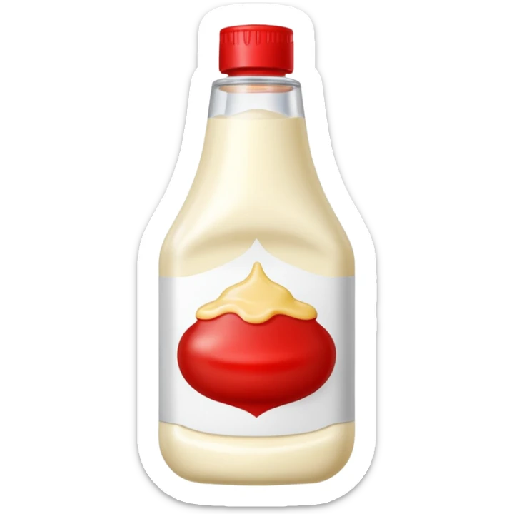 una bustina monoporzione di maionese e una ketchup da 10 ml nella stessa emoji sticker