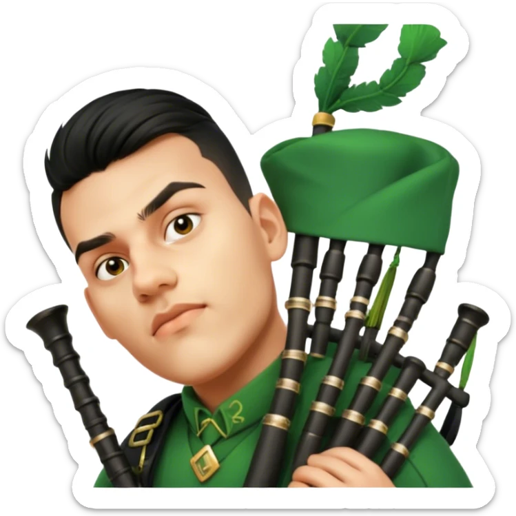Green Bagpiper sticker