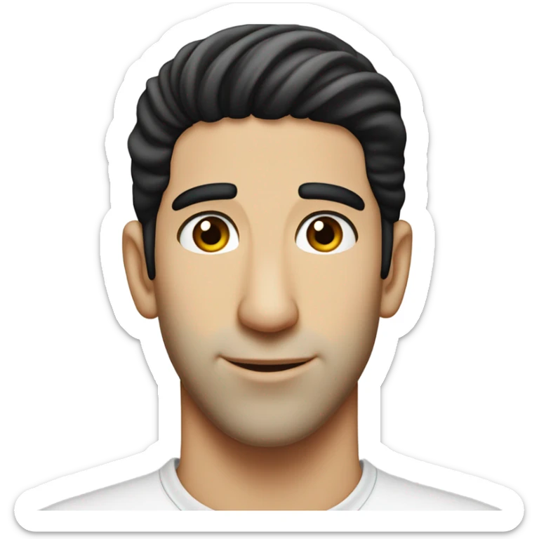 David Schwimmer 20 years old with no facial hair, frowning sticker