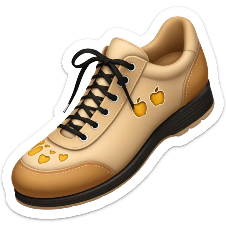 3D Apple-style emoji of a shoe with a foot inside, stepping and showing a clear shoe print below.







 sticker