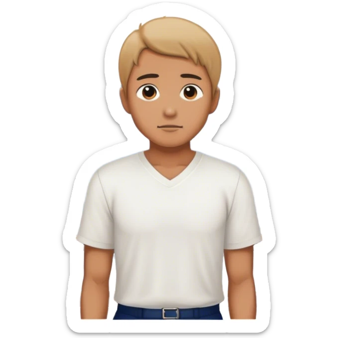 A male figure standing and Looking at the sea, set against the backdrop of Kamakura, Japan sticker