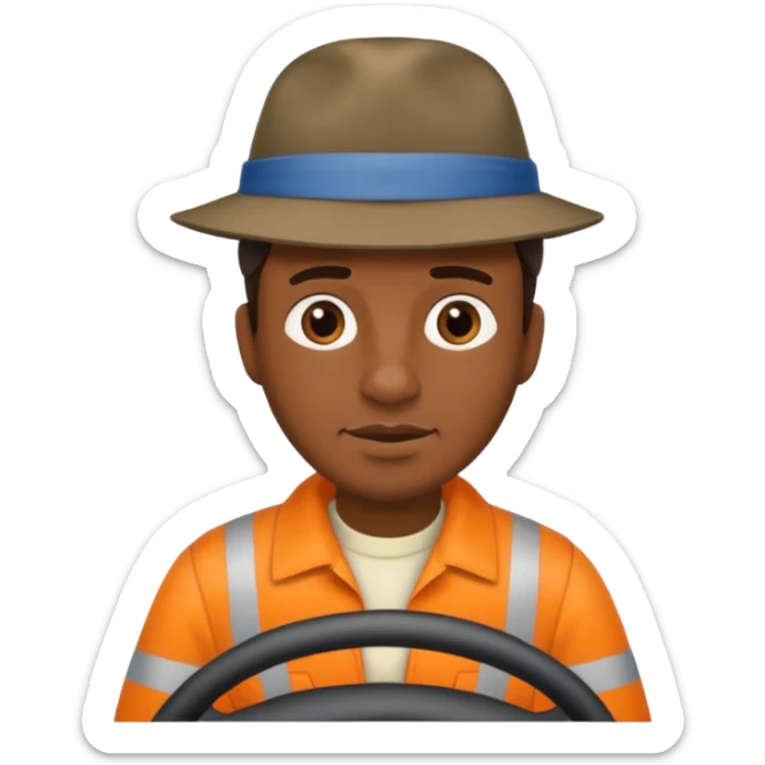 homme créole réunionnais  avec chapeau embouteillage route  sticker