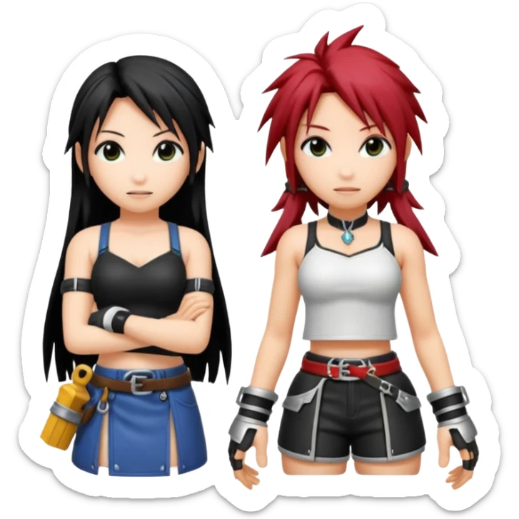 j'aimerai des emotes en lien avec tifa de final fantasy 7 et sora de kingdom hearts sticker