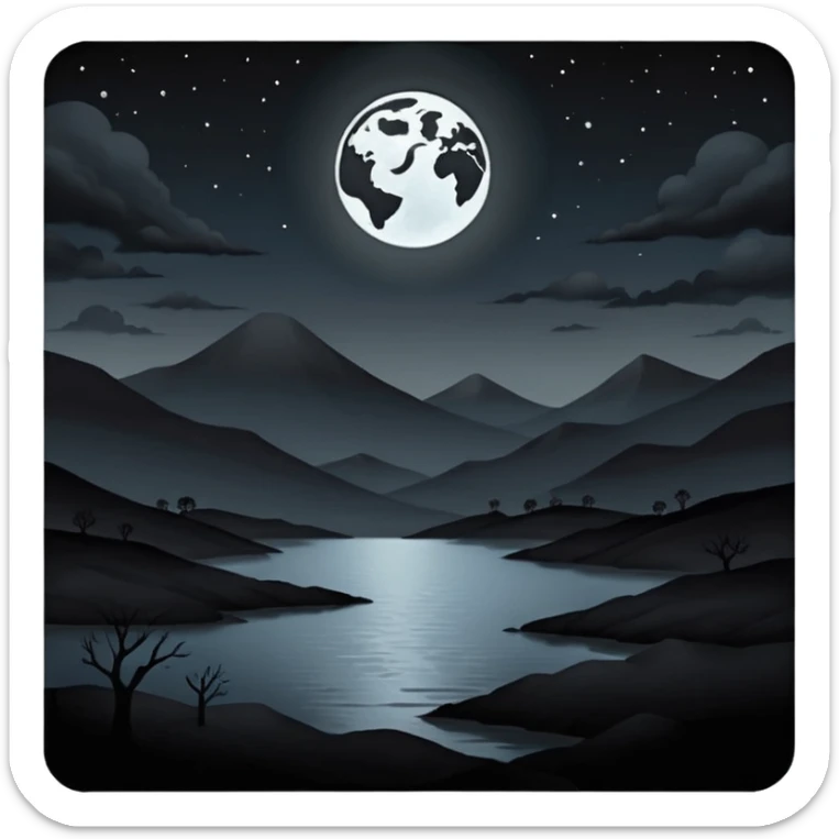 dark and eerie scene, the entire world covered in darkness. The sky is deep black with no stars or light, no moon, no glow just total void and silence. The atmosphere feels ominous and unsettling, as if darkness has swallowed everything. No characters, no visible light sources sticker