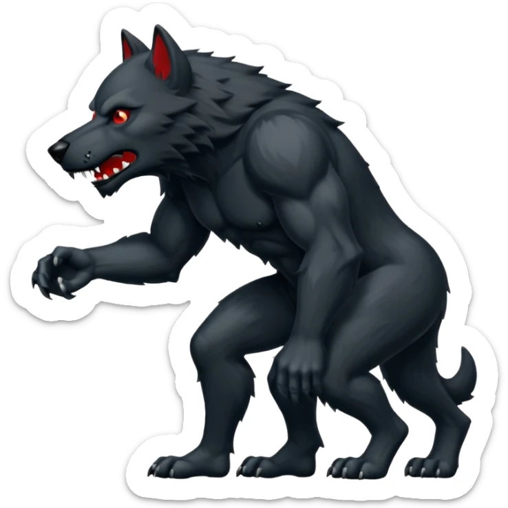 GENERAME  ENTRE 3 Y 5  ICONOS TIPO EMOJI SILUETEADOS SIN FONDO   ESTILO RETRO OCHENTERO CON LA TEMATICA DE LA PELICULA An American Werewolf in London (Un hombre lobo americano en Londres) sticker