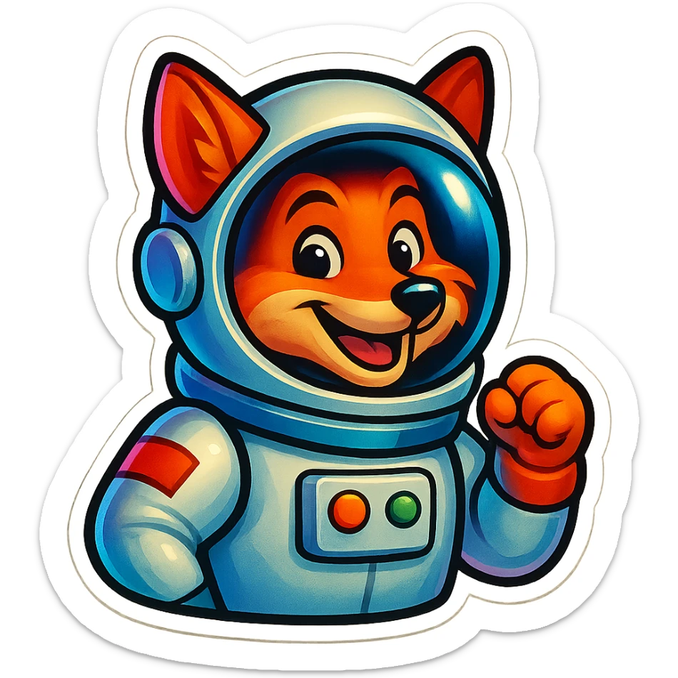 fox astronaut sticker