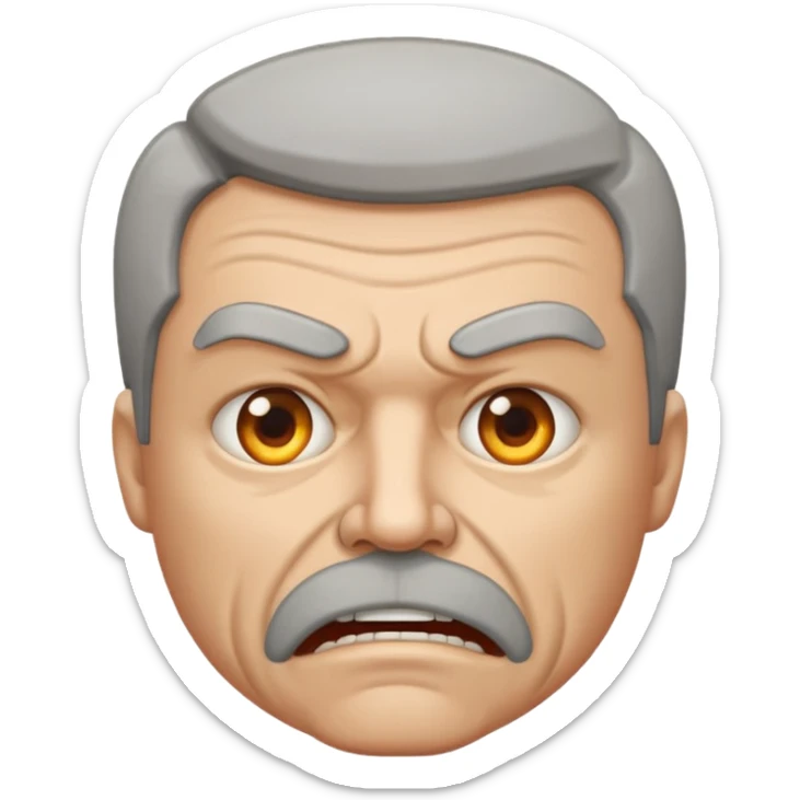 50 year old white male with an open mouth. Only his mouth is made of concrete with thick sides resembling a street gutter. He should look slightly angry but the joke is on him. sticker