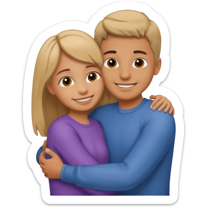 Texte ´Gros câlin’, en dessous un homme serre sa sœur dans ses bras sticker