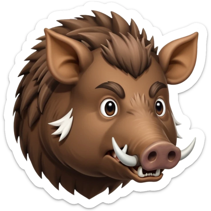 An emoji of a large wild boar, representing hunting in ancient European forests. sticker