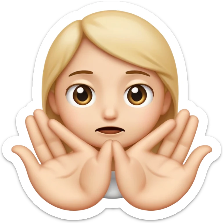 A cute, shy emoji with big, pleading eyes and small hands touching each other in a timid, nervous gesture, as if hesitantly asking for something or feeling bashful. sticker