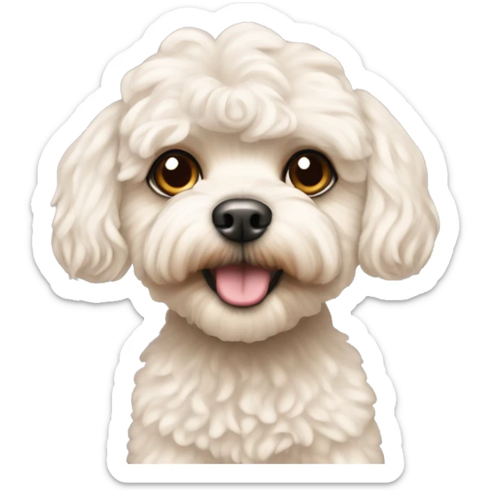 shaved maltipoo with fave hair but no body hair  sticker