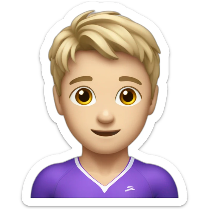 sporty european boy in gymnast leotard sticker