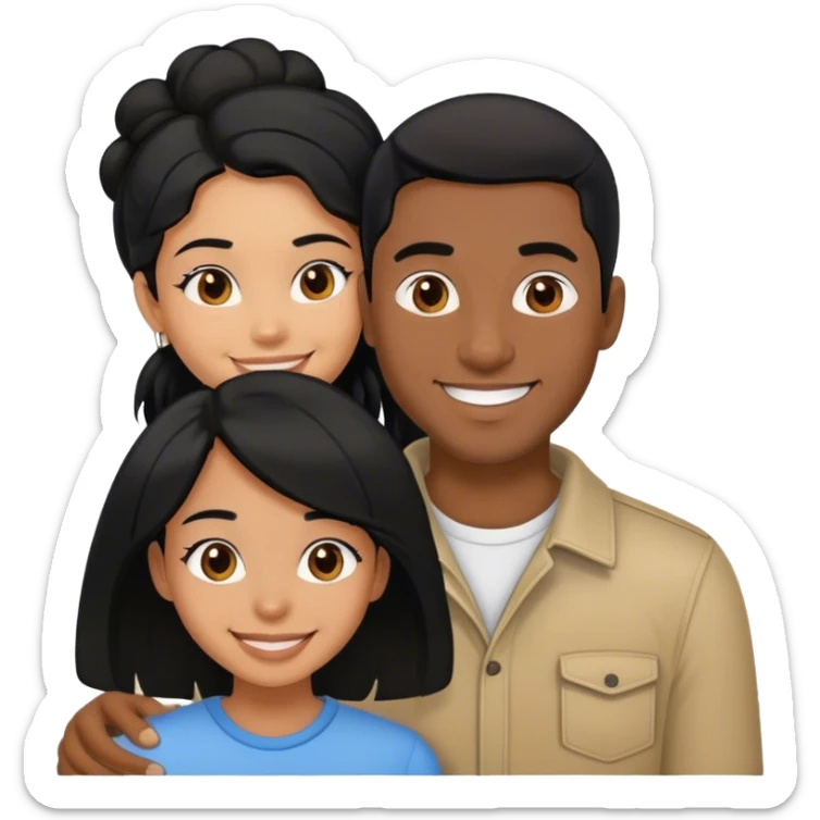 Black guy with black hair, happy to smell, his light skinned, black hair, girlfriend sticker
