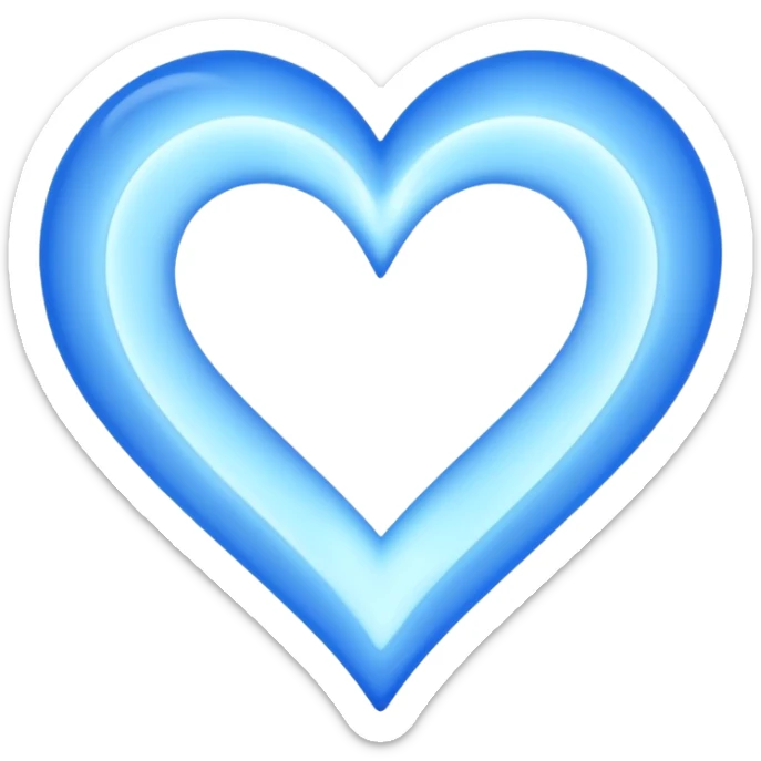 Blue flames in the shape of a pastel color all blue heart sticker