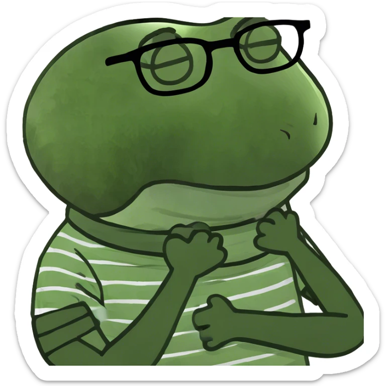 Someone choking with their arms crossed and their hands are on their neck sticker