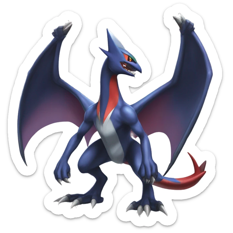 Edgy Cool Nargacuga-Noivern-Latias-Garchomp-Pokémon Full Body sticker