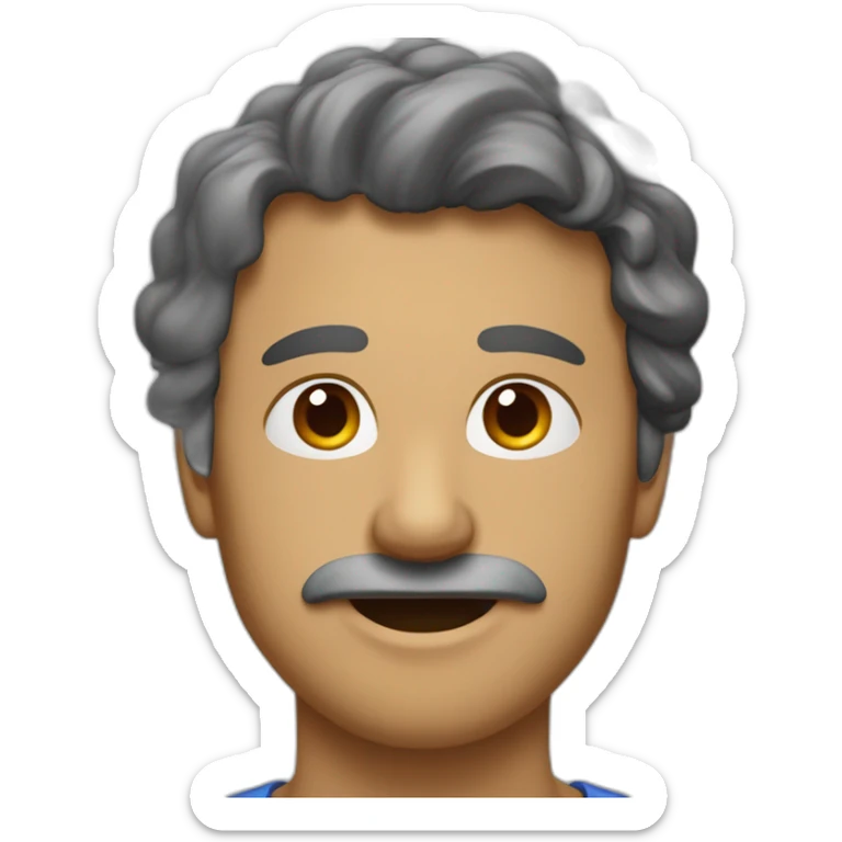 homme qui je peinse le haut du née pour montrée qQUIL EST DESSESPERER sticker