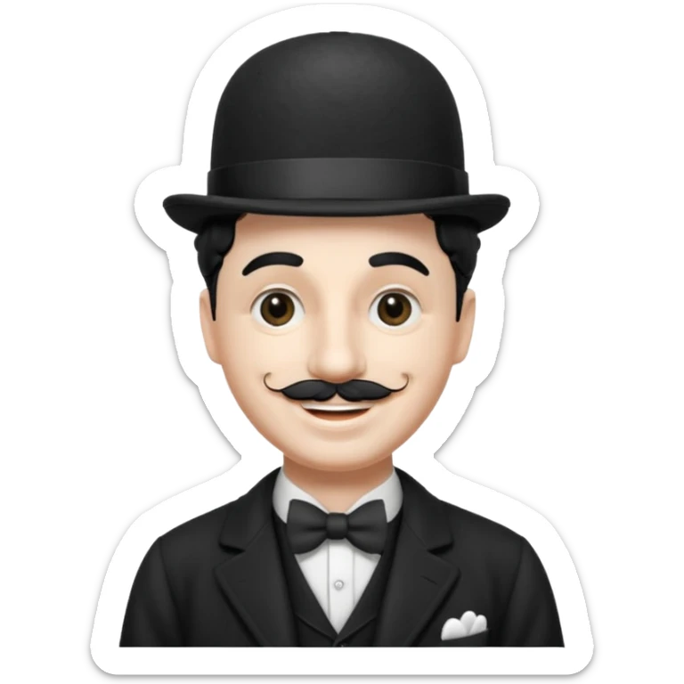 Quiero una imagen graciosa de charles chaplin por favor sticker