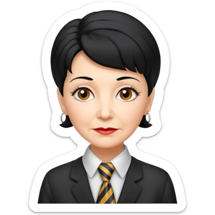 Very old women with Necktie. different hair style, black hair. sticker