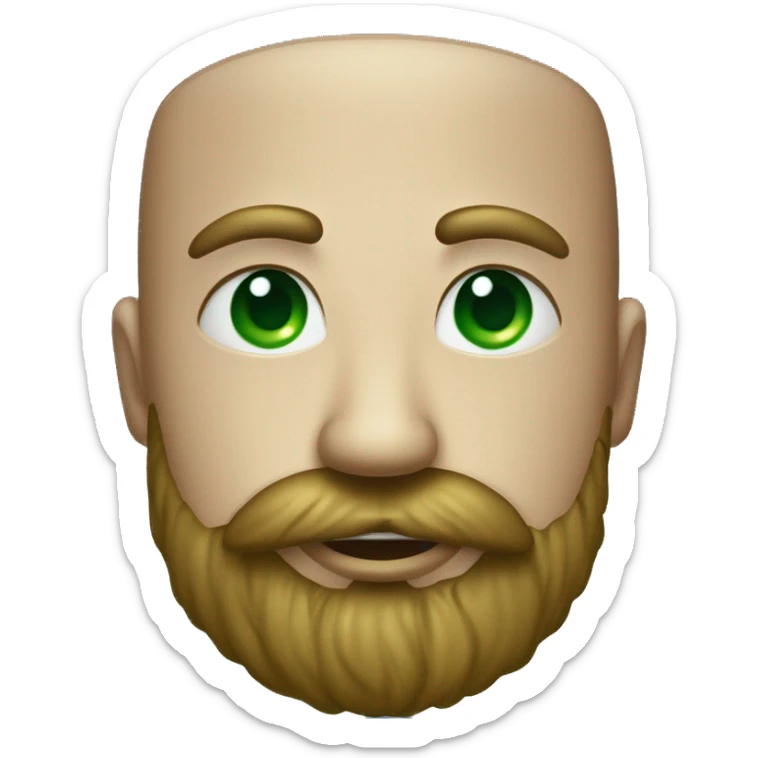 Homme cheuveu boucle aux yeux vert avec une barbe qui fait un bisous avec un coeur sticker