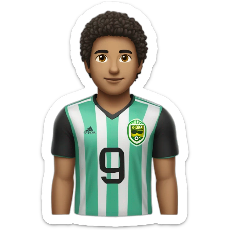 Rapaz de 9 anos moreno cabelo curto  e preto e gosta de jogar futebol  sticker