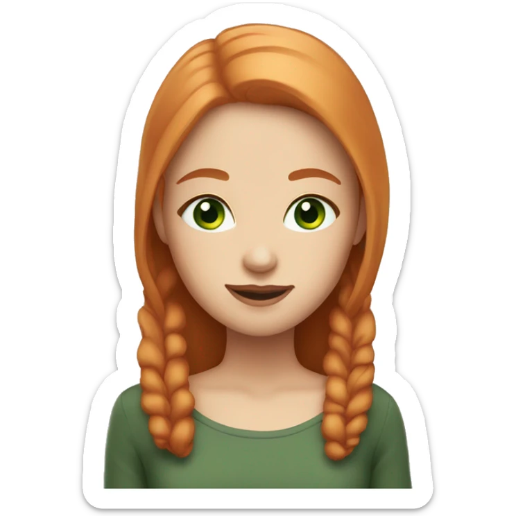 Beautiful girl with straight ginger hair and green eyes sticker