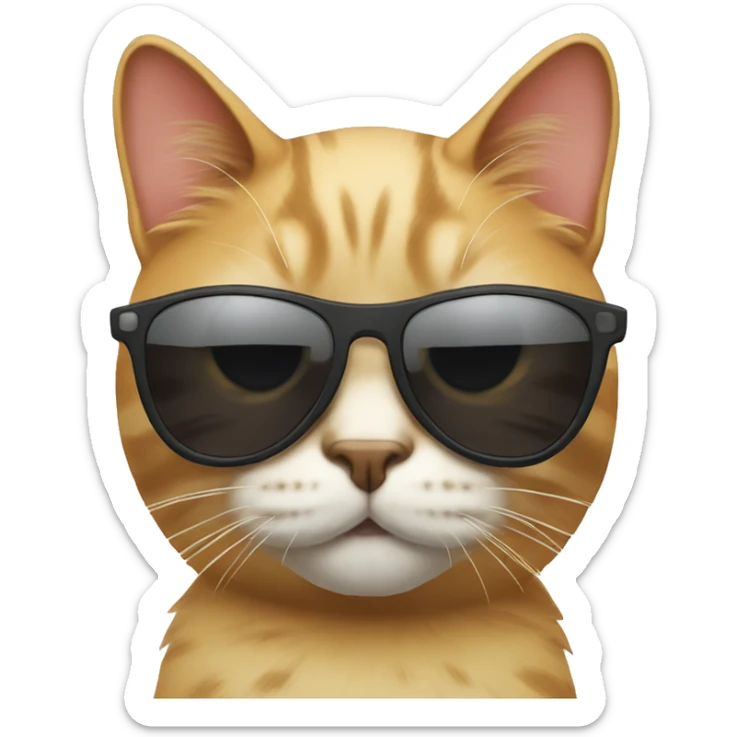 Cat with sunglasses sticker