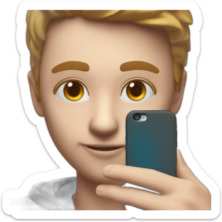 a close up of a person with a cell phone, computer graphics by Vladimír Vašíček, trending on cg society, optical illusion, rtx on, 8k 3d, physically based rendering sticker