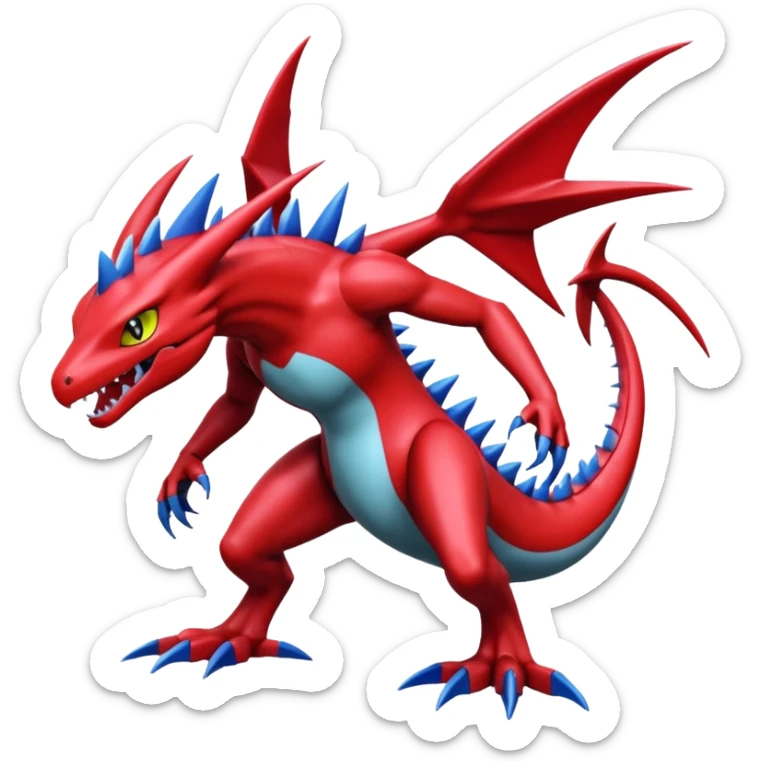 Scizor-Salamence-Garchomp-Pokémon-Digimon-Fakémon-hybrid-fusion-creature sticker