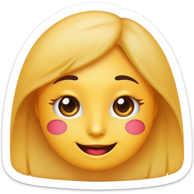 Flirty emoji face n the style of the apple iPhones face emojis and not an actual apple sticker