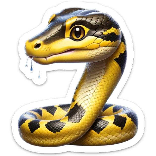 cinematic-cute-anaconda-portrait-emoji,-head-tilted-playfully-and-inquisitively,-with-a-sleek,-shimmering-body-adorned-with-detailed-scale-patterns-and-round,-sparkling-eyes-full-of-wonder,-simplified-yet-irresistibly-adorable-features sticker